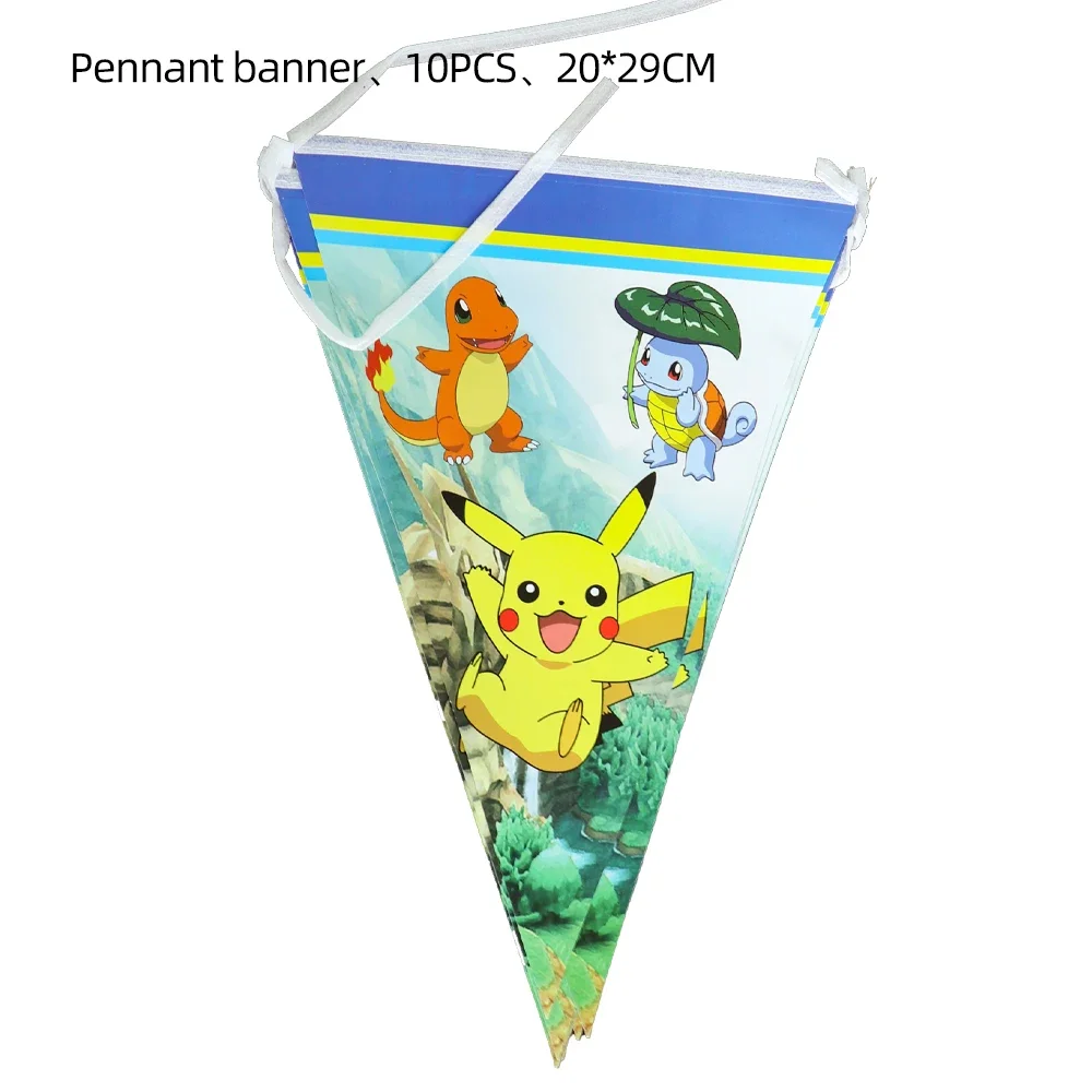 Pokemon Boys Birthday Party Decoration Disposable Tableware Set Tablecloth Paper Cup Dinner Plate Pikachu Characters Supplies