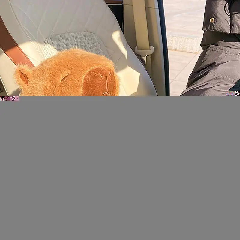 

2-in-1 Capybara Design Cute Car Trash Can Car Armrest Tissue Holder Waterproof Plush Tissue Box Storage Can For Umbrella