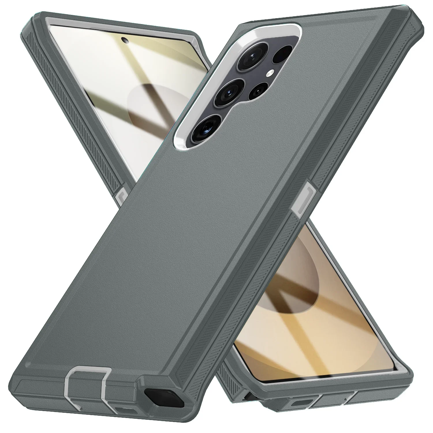 Rugged Military-Grade Shockproof Phone Case with Kickstand - Hard PC+TPU Back Cover