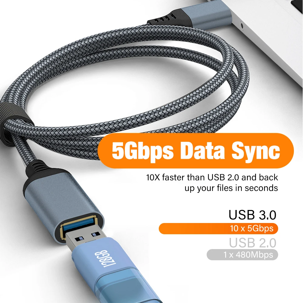 High-Speed USB 3.0 Extension Cable - Male to Female, Various Lengths Available