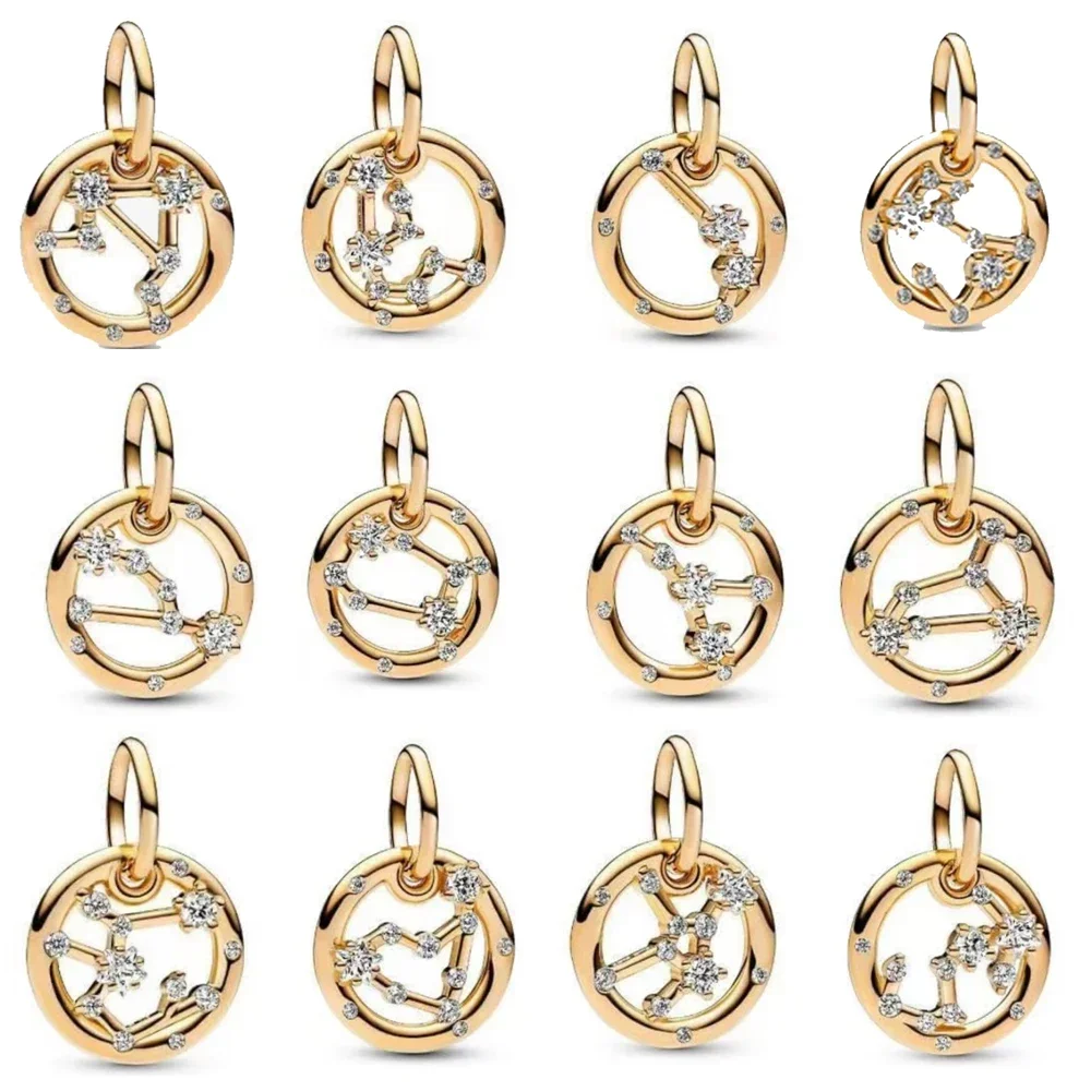 

Panjia 925 Sterling Silver Twelve Constellation Bracelet Charm DIY Accessories For Scorpios Sagittariuses And Aquarians