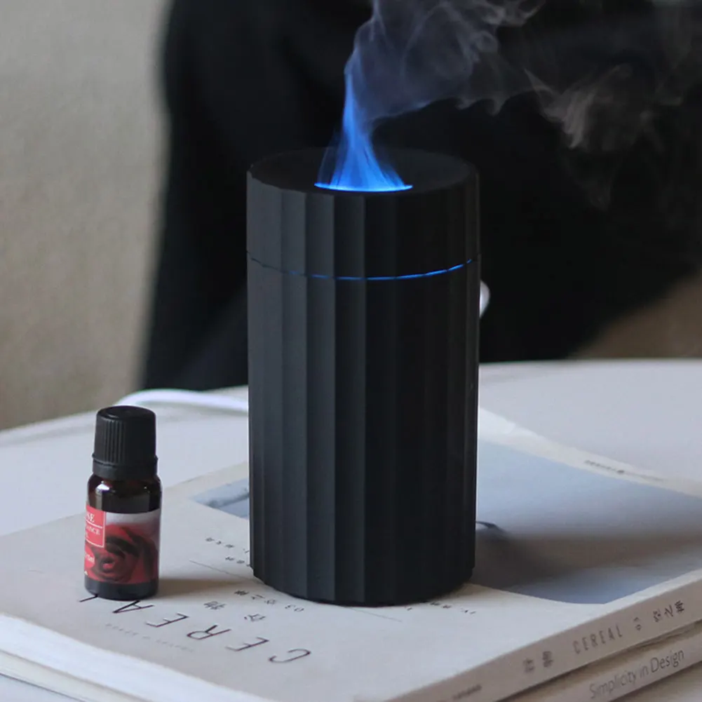 Colorful Flame Car Diffuser Humidifier Aromatherapy Diffuser 7 Flame Colors USB Mini Portable 100mL Auto-Off Protection