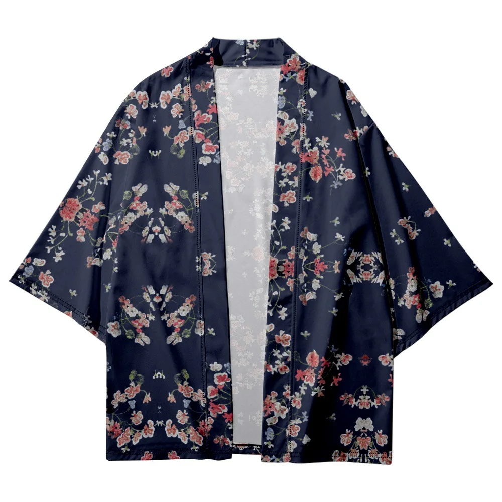 

Халат-кимоно мужской в винтажном стиле, повседневный хаори из искусственного шелка, хаори, юката, халат в японском стиле, домашняя одежда, лето