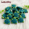 10pcs Baby Silicone  Food grade Silicone Gel Chewing Beads Cartoon Animal Green Turtle Beads DIY Baby Pacifier Chain Toy Gift 1