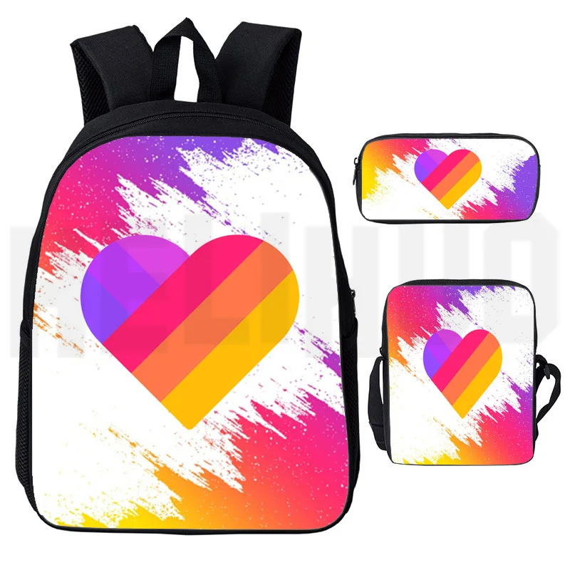 

Русский Тип 3D печать Likee Bag 3 шт./компл. "LIKEE 1 (как видео)" Молния Рюкзак Карандаш Чехол Рюкзак Школьные сумки Горячая Распродажа