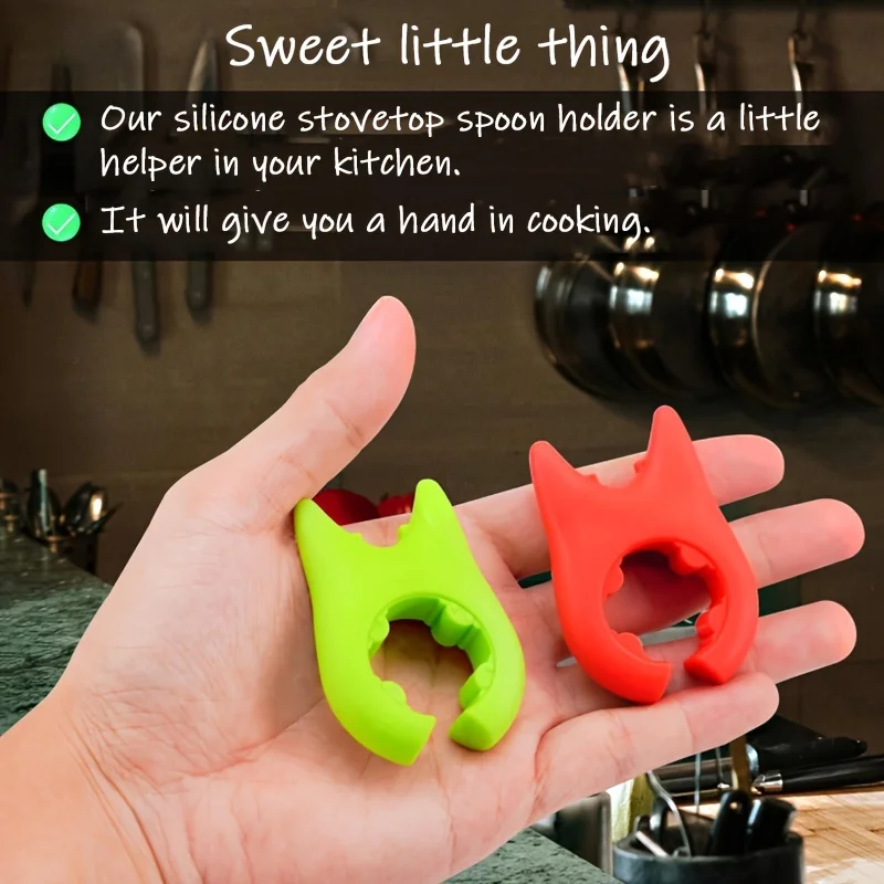 3pcs Silicone Brush Holder, Heat Resistant Pot Clip Spoon Bottom, Flexible Kitchen Cooking Spoon Pot Clip Holder