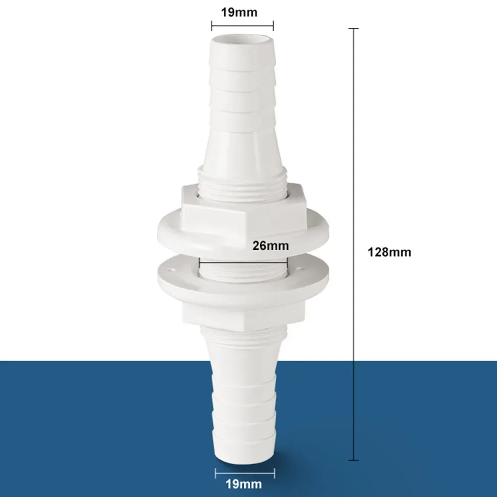 빌지 펌프 드레인 스루 헐 커넥터 128mm 5.04인치 빌지 펌프 호스 커넥터 드레인 ABS 플라스틱 구조