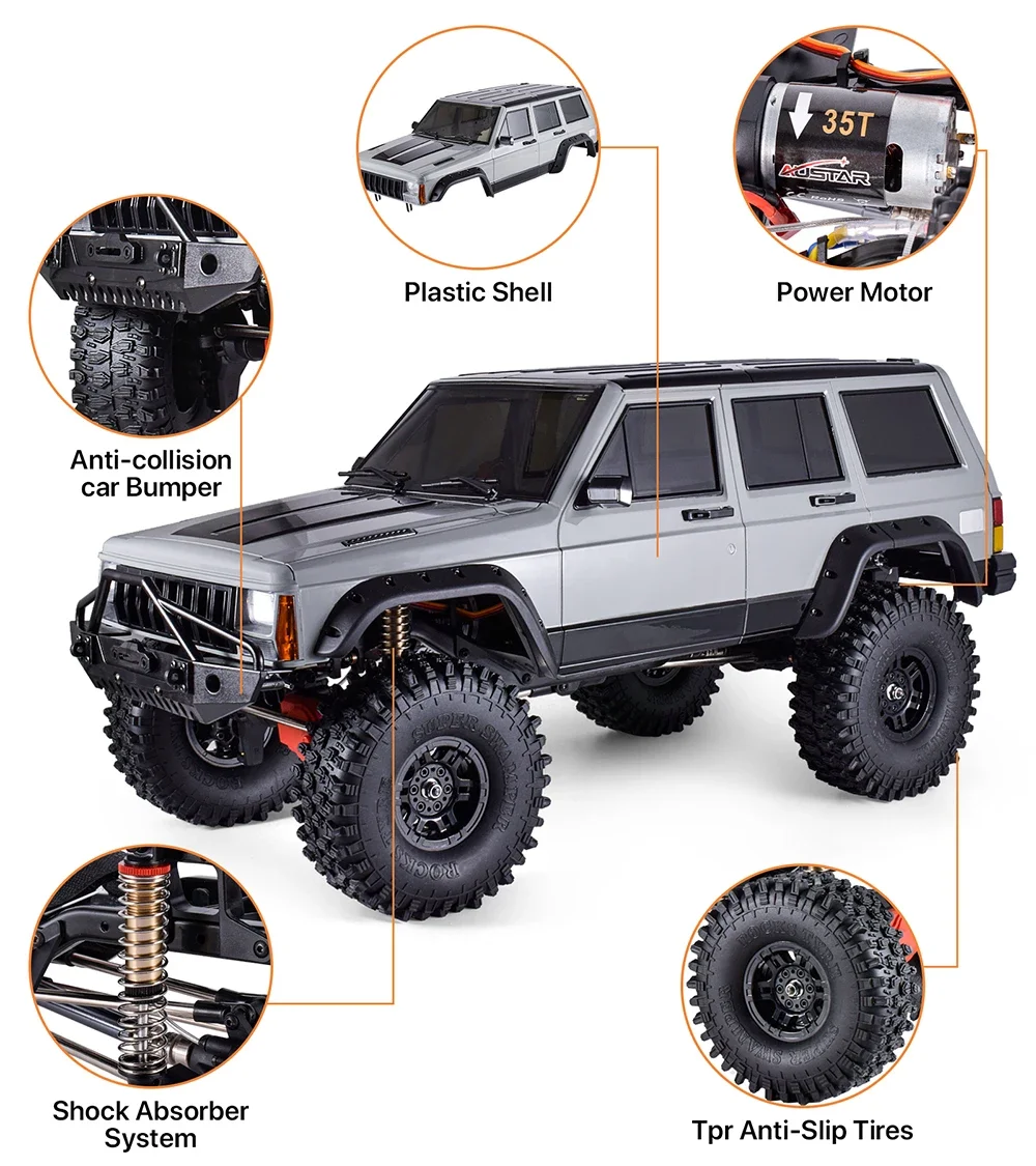 RC Crawler 1/10 6CH 60A ESC 25KG Metal Servos Remote Control Car 2.4G RTR Kids Toys 4x4 Off Road Crawler Rc Cars for Adults Gift 3