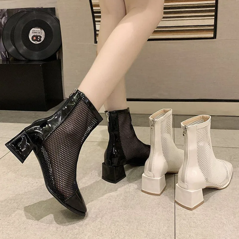 Fashion Chelsea Boots Women All-match Casual Ankle Boots Woman Shoes Platform Ladies Modern Boots Summer Breathable Classics