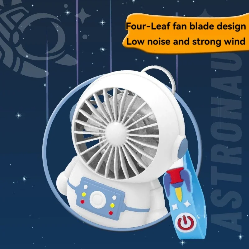 New High Wind Astronaut Small Electric Fan for Children USB Charging Mini Portable Silent Handheld Small Fan 5