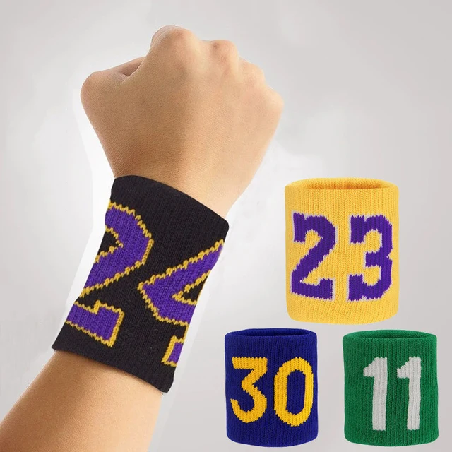 1 Pair Fitness Basketball Wristband Sport Sweatband Nr23 24 Wrist Guards Support Sweat absorption Gym Volleyball Protection 2
