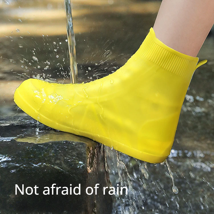 rain shoe cover reusable Silicone Tall tube intensification anti-slip Children's outdoor rain shoes  cubre calzado impermeable