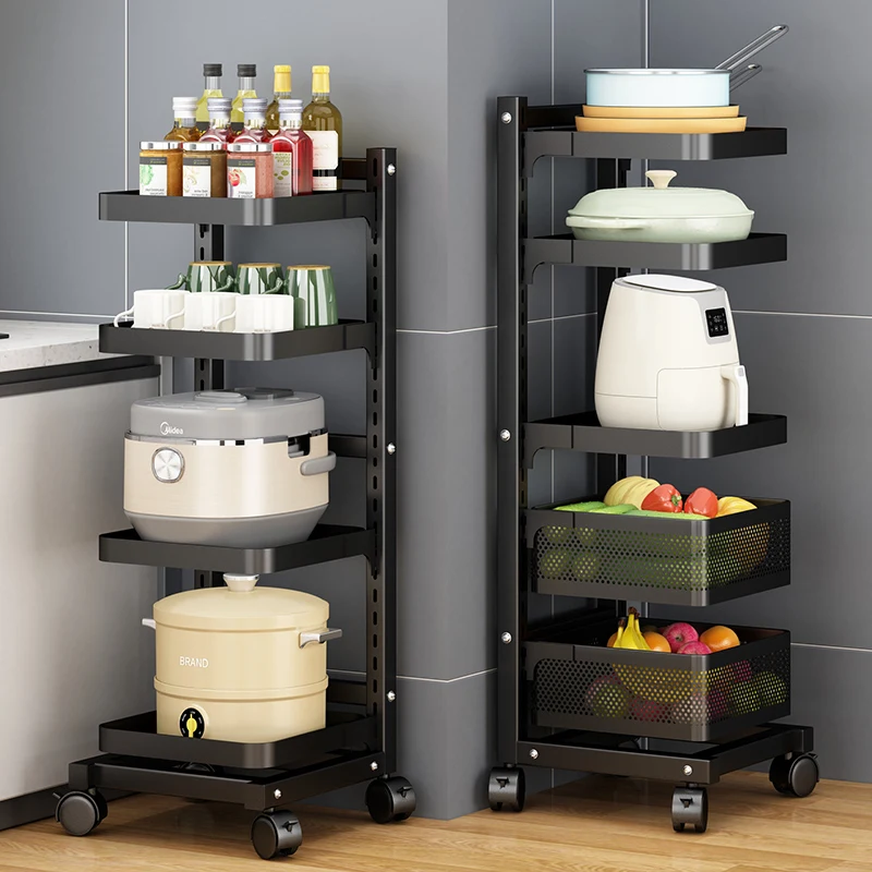 

Storage Rack Trolley Multi-layer Adjustable Mobile Vegetable Trolley Cart Storage Carellino Con Rotelle Restaurant Furiture