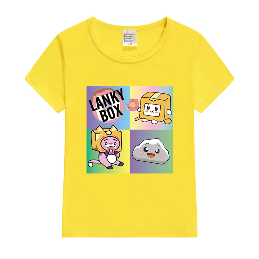 Boys T-shirt Cartoon Lanky Box Cute Print Short Sleeve Girls Clothes Summer Casual Fashion Funny Cotton Children Tops Kawaii Tee