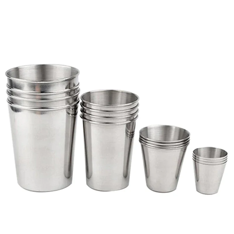 1PC Stainless Steel Metal Beer Cup Wine Cups Mini Glasses Kitchen Accessories For Portable Drinkware Set 30/70/180/320ML stainless steel cup