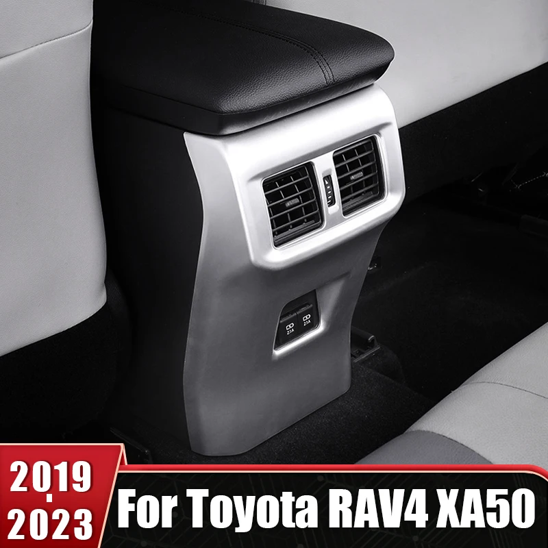 

ABS Rear Row Air Conditioner Vent Outlet Cover Trim Sticker For Toyota RAV4 XA50 2019 2020 2021 2022 2023 RAV 4 Car Accessories