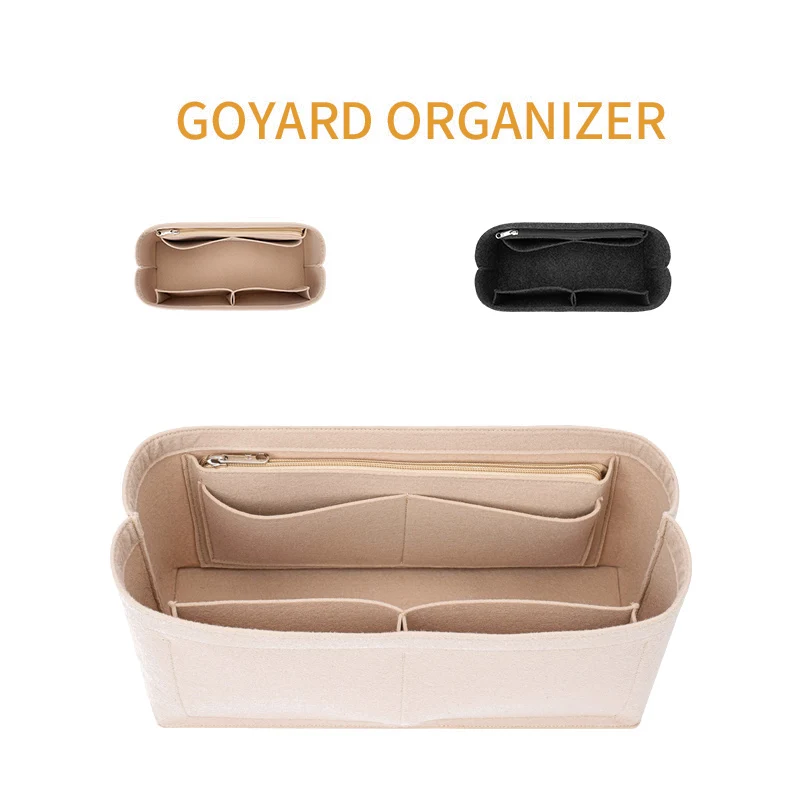 Felt Insert Bag Cosmetic Organizer Insert For Goyard Tote,Makeup Bags With Zipper, Inner Pouch Fit Luxury Handbags for Women Best Sellers In Luggage, Bags