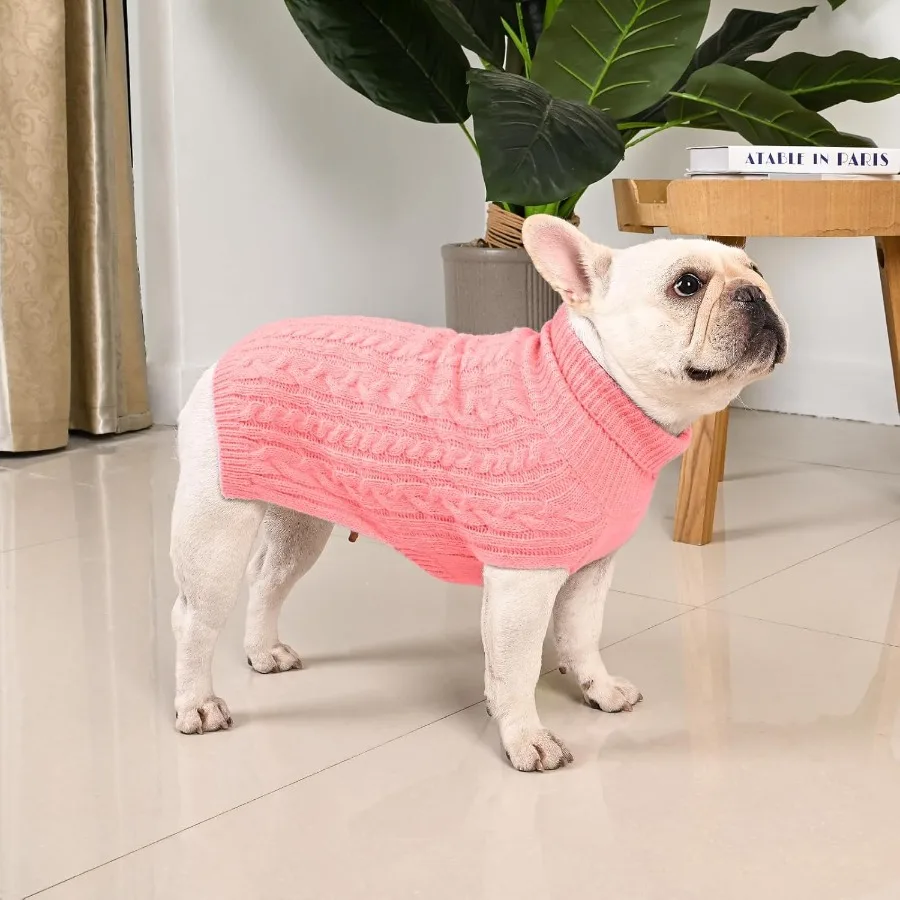 2 Pack Turtleneck Dog Sweaters for Medium Breeds