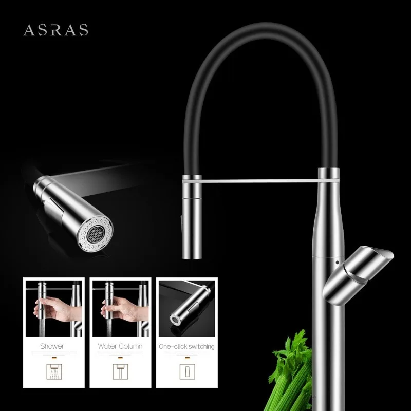 ASRAS 304 Stainless Steel Handmade Kitchen Sink Combo Europe Style Size Large and Small Single Bowl Undermount Vegetable Basin 4