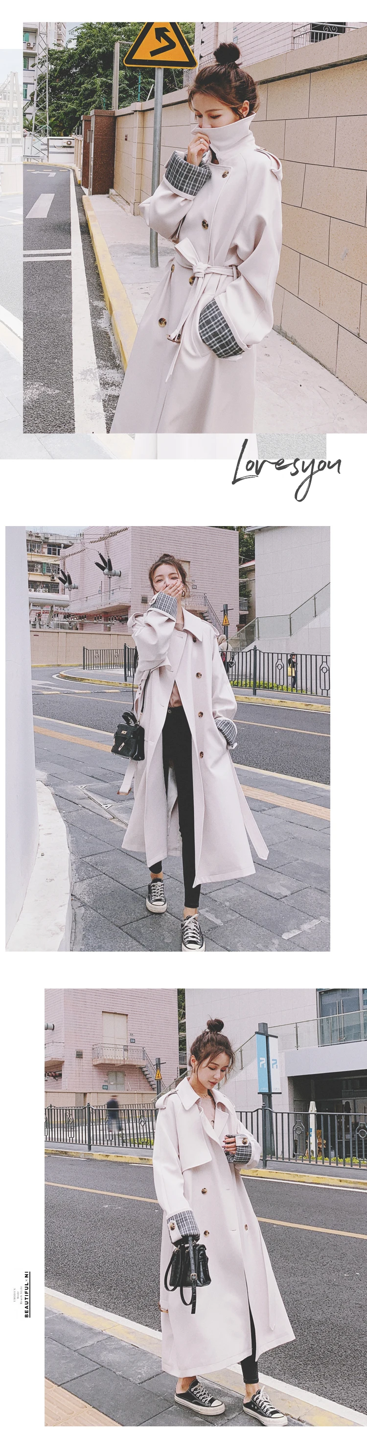 long puffer coat Brand New Fashion Women Trench Coat Double-Breasted Long Beige Duster Coat For Lady Outerwear Spring Autumn Female Clothes down parka