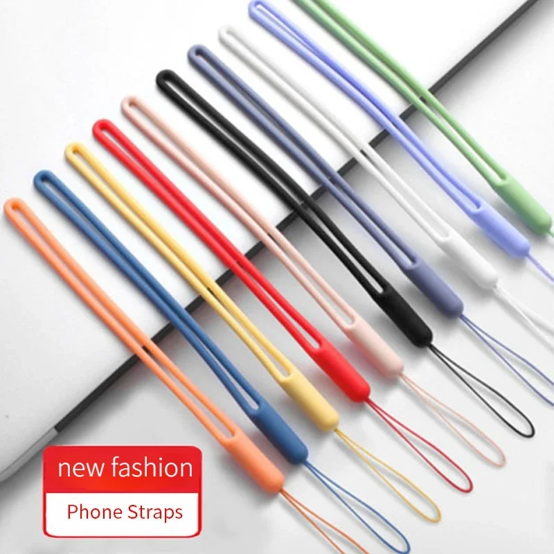 Phone lanyard Silicone Wrist Straps Mobile Phone Strap Charms Cute Lanyards for Iphone Strap Camera Keys Cord Key Chains Hanging Rope