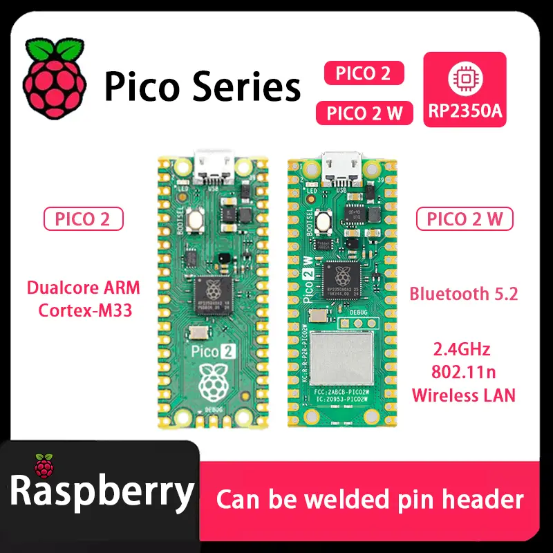 Raspberry Pi Pico Pico 2 Pico W Pico WH Pico H Pico 2 W RP2040 RP2350 Chip with Wireless WiFi Development Board,MciroPython image 2