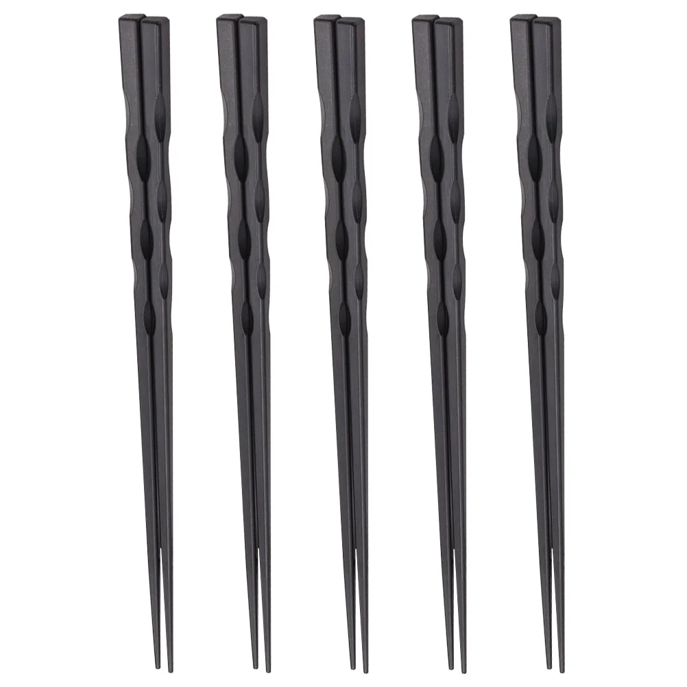 

5 Pairs Flatware Sushi Chopsticks Fiberglass Korean Japanese Vintage Noodle Reusable Cooking Kitchen Frying