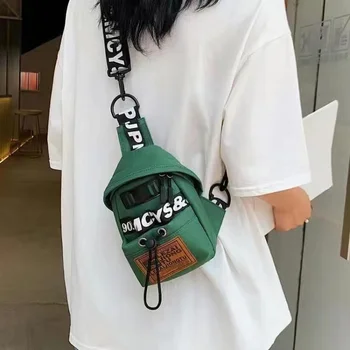 스포츠 하라주쿠 숄더 메신저 백, 힙합 맞춤형 패션 캔버스 휴대폰 가방, 가슴 가방 범백, 여름 신상 핫 세일
