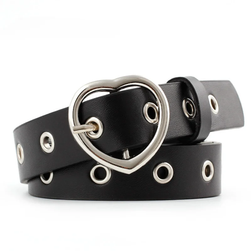 

2022 New Female Leather Belt Women Metal Buckle Stylish Ladies Vintage Heart Buckle Leisure Leather Belt Trouser Accessories