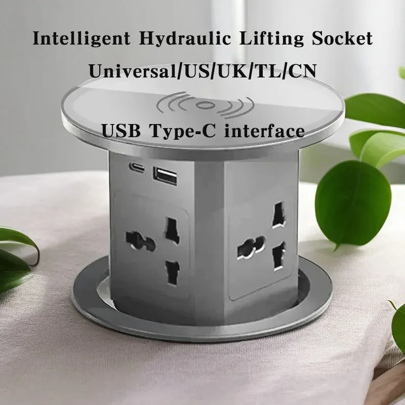 

Intelligent Hydraulic Lifting Socket US/UK/TL/Universal Plug Adapter,Four Sided Socket Power Supply,Hidden Installation Socket
