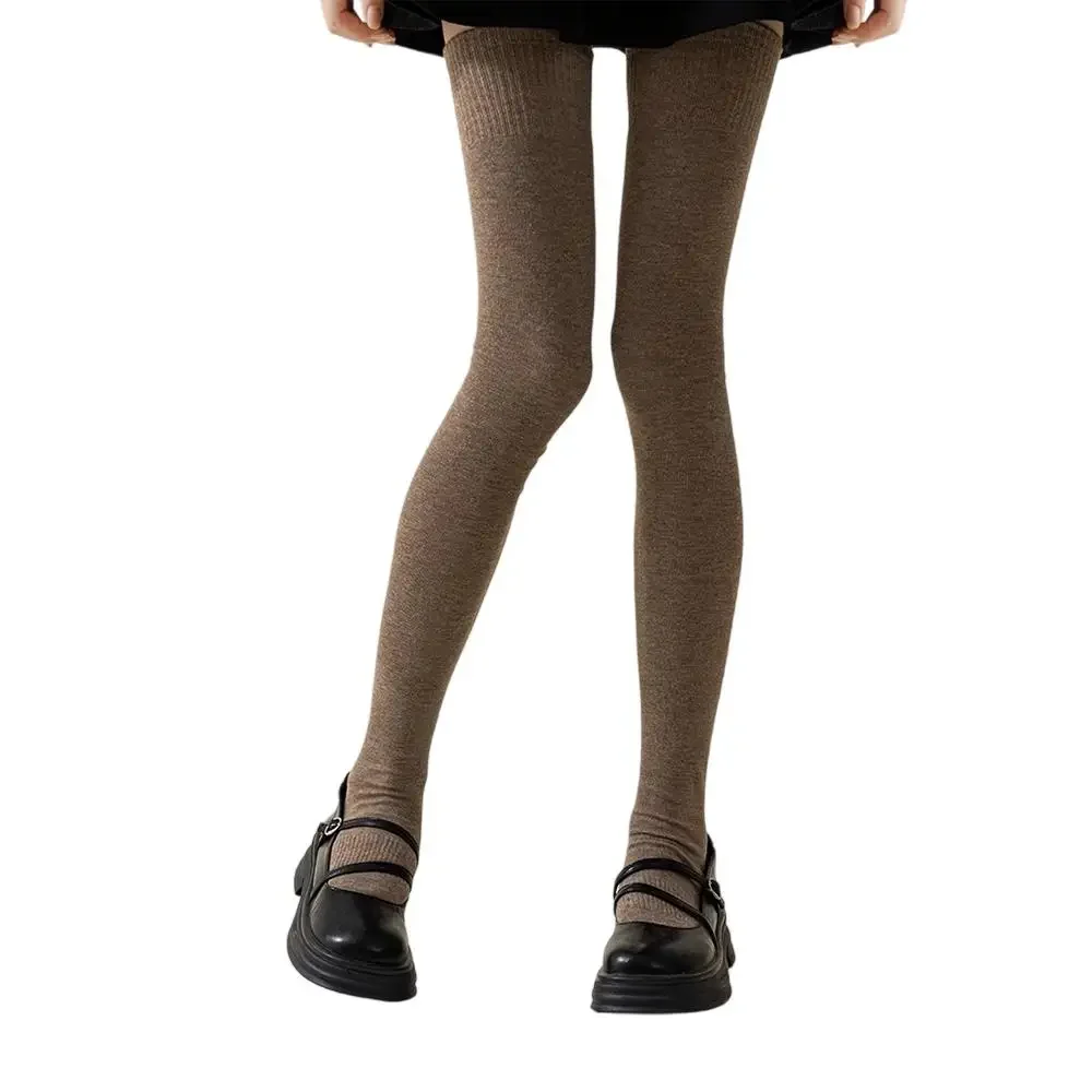 Winter-Oberschenkelstrümpfe für Frauen, 100 cm, verlängerte JK-Lolita-Strümpfe, einfarbig, über dem Knie, schmale Samt-Oberschenkelsocken – Detail 6