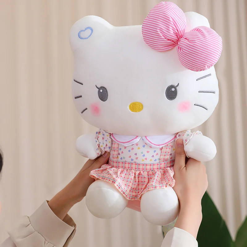 HQ 산리오 플러시 헬로 키티 봉제 인형, 마이 멜로디 착용 스커트, KT 고양이 장난감, 어린이 크리스마스 선물