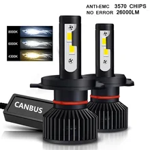 

H4 LED H7 LED Canbus 26000LM High Power Headlight H1 H3 H8 H9 H11 9005 9006 Hb3 9004 9007 H13 9012 Led Bulb Turbo Lamp For Car