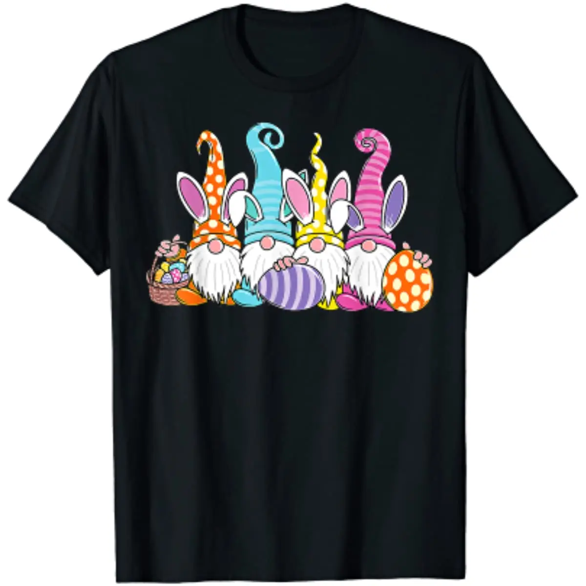 

Весенняя футболка с пасхальным Кроликом, гном, пасхальными яйцами, охотой и корзиной, Подарочная футболка, хлопковые повседневные футболки на все сезоны, футболка оверсайз