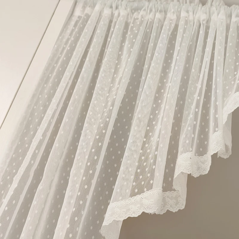 Semi Sheer Curtain Valances Window Topper Sheer Kitchen Tier Swag Privacy Half Window Curtain for Bedroom Living Room Home Decor 6