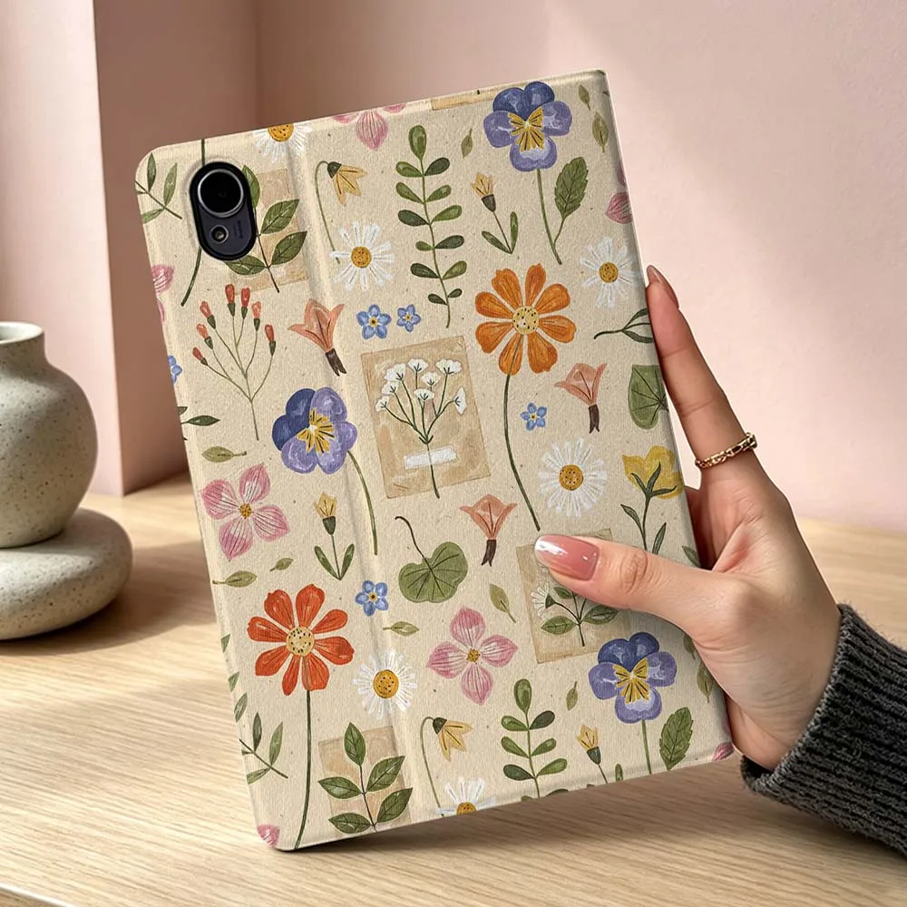 Vintage Floral Tablet Case - Soft Protective Cover with Retro Design