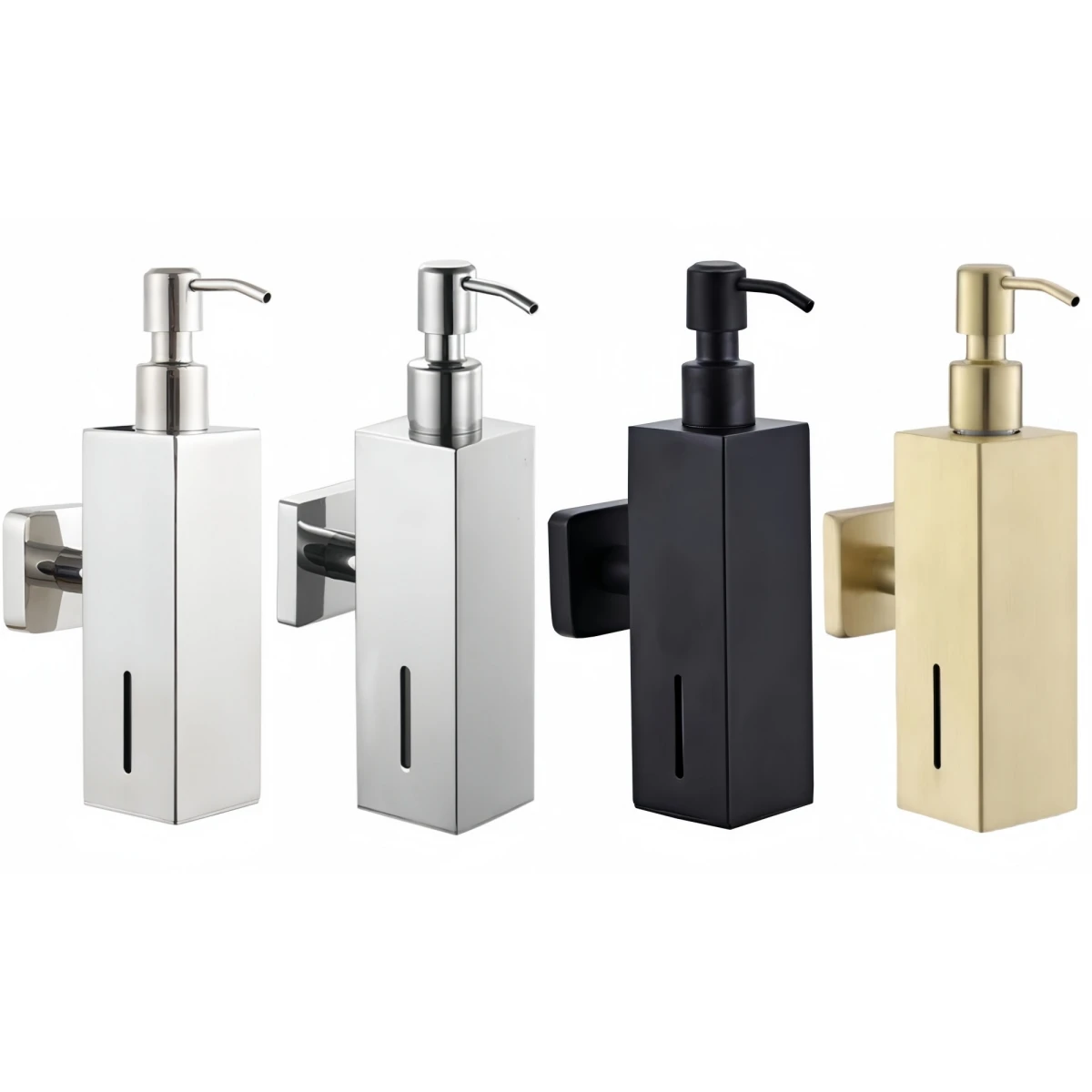 Soap Dispenser 304 Brushed Stainless Steel Manual Wall Mounted Golden Black Square Round For Hotel Bathrooms