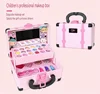 children's Cosmetic Makeup Kit Set Kids Makeup Box for Girl Party Birthday Gift Nontoxic Safety Lip gloss Nail Polish Eyeshadow 1