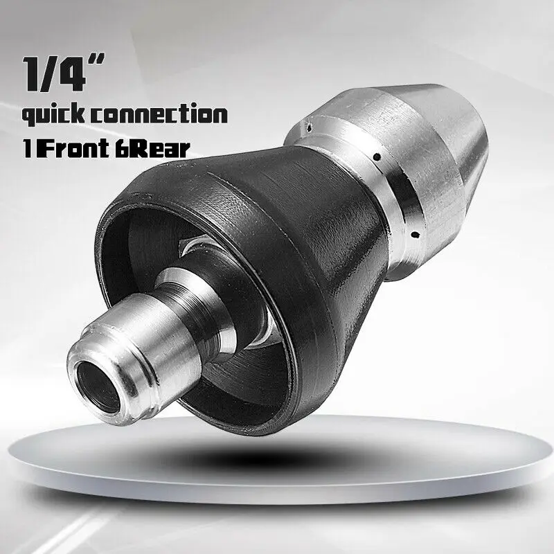

Pressure Washer Machine 1 Front 6 Rear 1/4Inch Drain Pipeline Dredge Nozzle