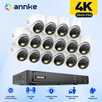 ANNKE 16CH 4K CCTV Camera Video Surveillance Kit 16PCS Two Way Audio 8MP Smart Dual-Light POE Camera Security System Outdoor 1