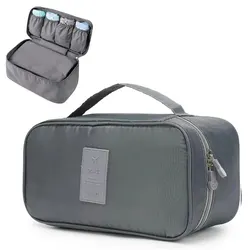 Compact Multi-Function Travel Organizer for Lingerie & Toiletries (Grey)