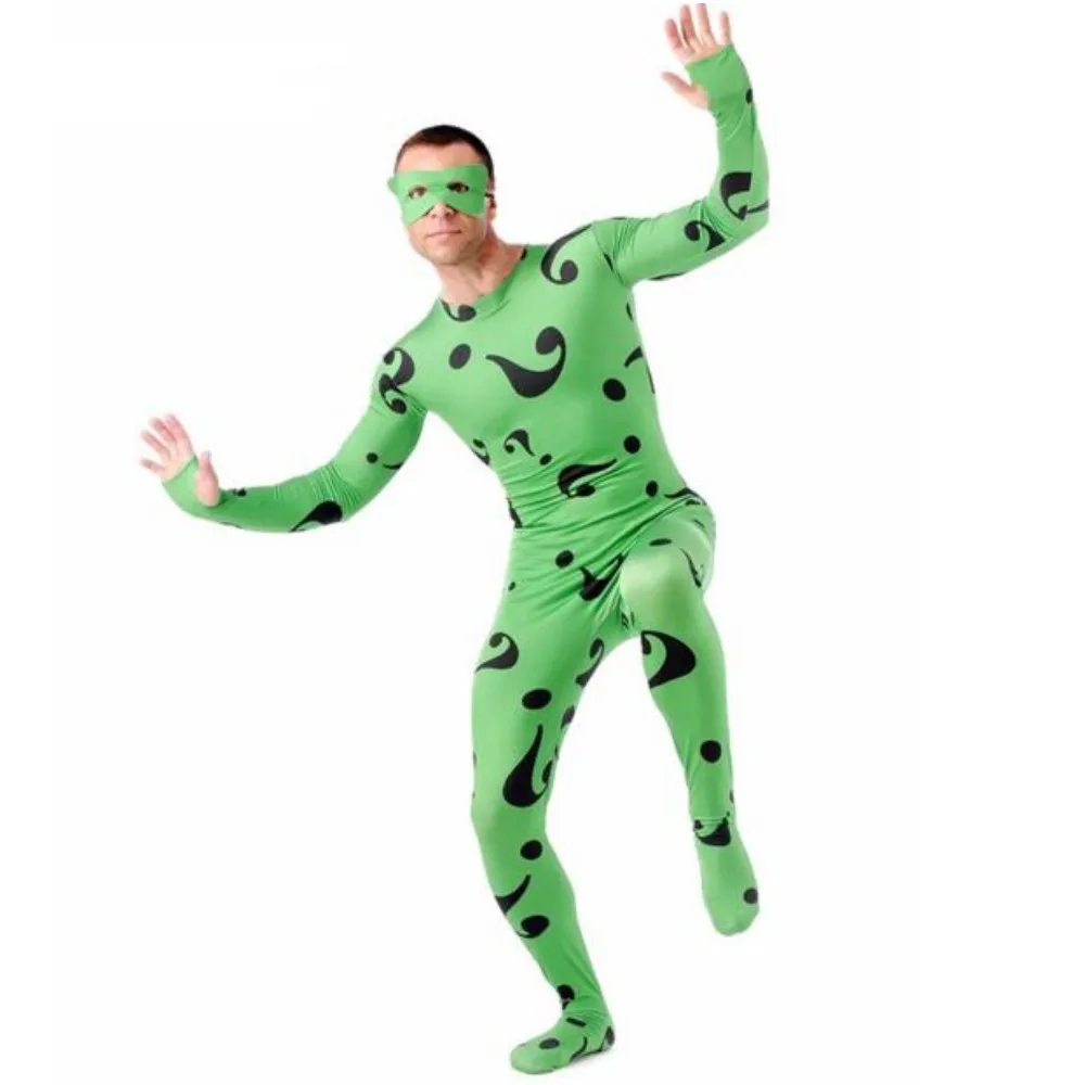 

Halloween cosplay costume Spandex Question mark pattern Fancy Dress cosplay tights jumpsuit