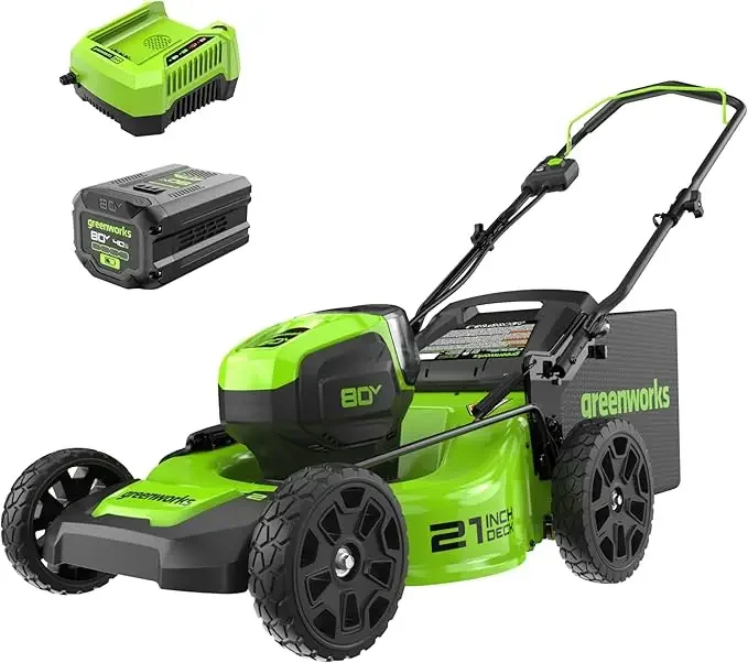 80V Brushless Cordless Push Lawn Mower with Battery