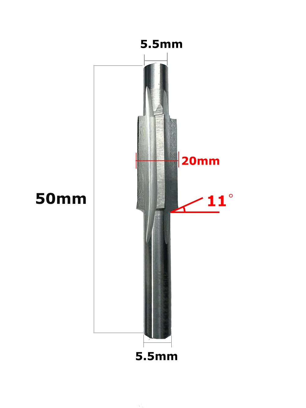 Guided reamer used for drilling holes HRC55