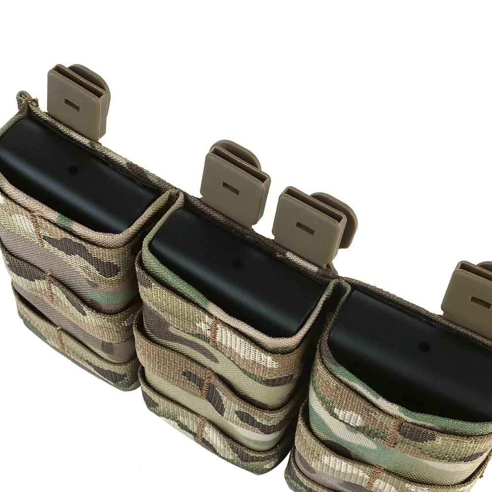 Tactifans Triple Tall 5.56 M4 KYWI Magazine Pouch Insert Open Malice Clip Strap 500D Nylon Tactical Hunting Airsoft Accessories