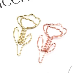Special-shaped Paper Clip Creative Cute Paper Clips Decorative Rose Gold Bookmark Metal Color Flower Paperclip Cartoon Wholesale