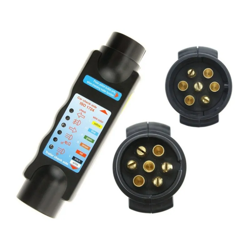 

12V 7 Pin Trailer Socket Tester Towbar Test For Rear Fog Indicator Turn Signal Spotlight Lamp Diagnostic Tools Car Accessories