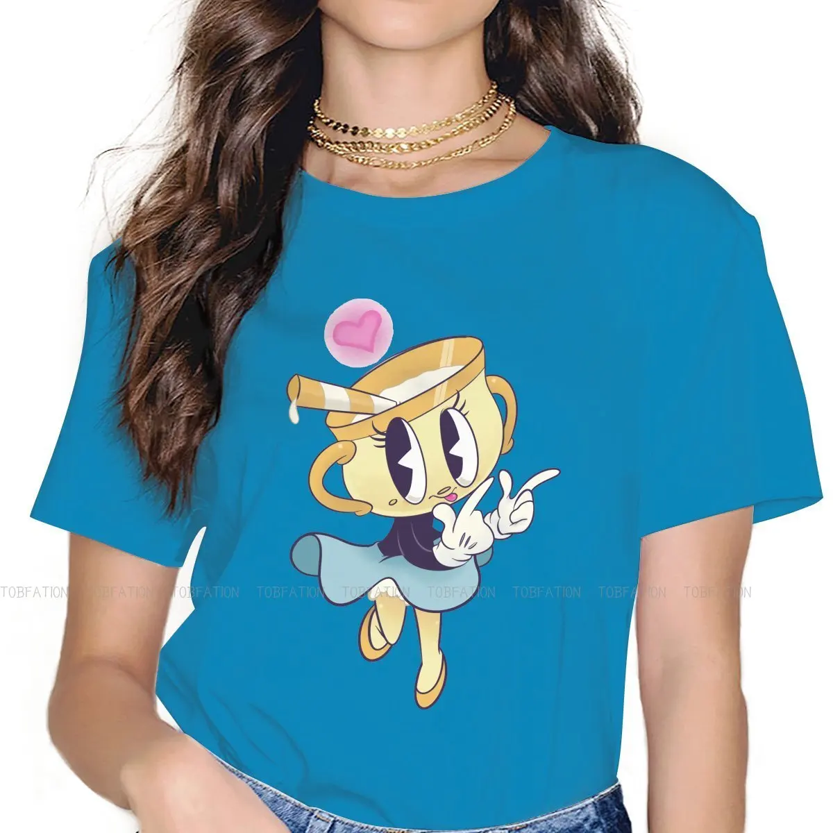 The Cuphead Show! Ms. Chalice T-Shirt - BLUE