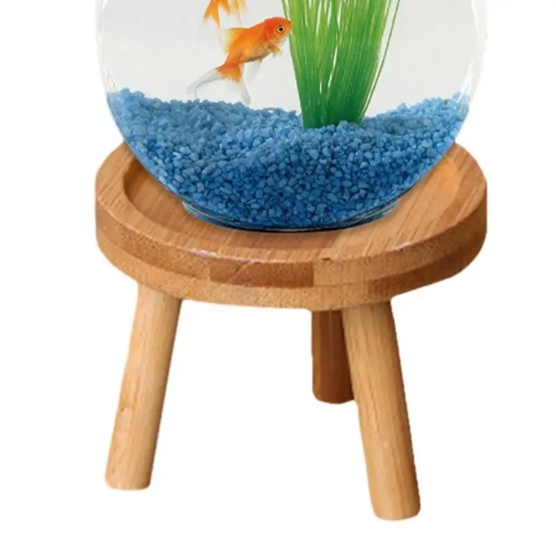 Wooden Plant Holder Stool Multifunctional Small Round Table For Potted Plant Fish Tank Indoor Pot Display Stand Home Decor