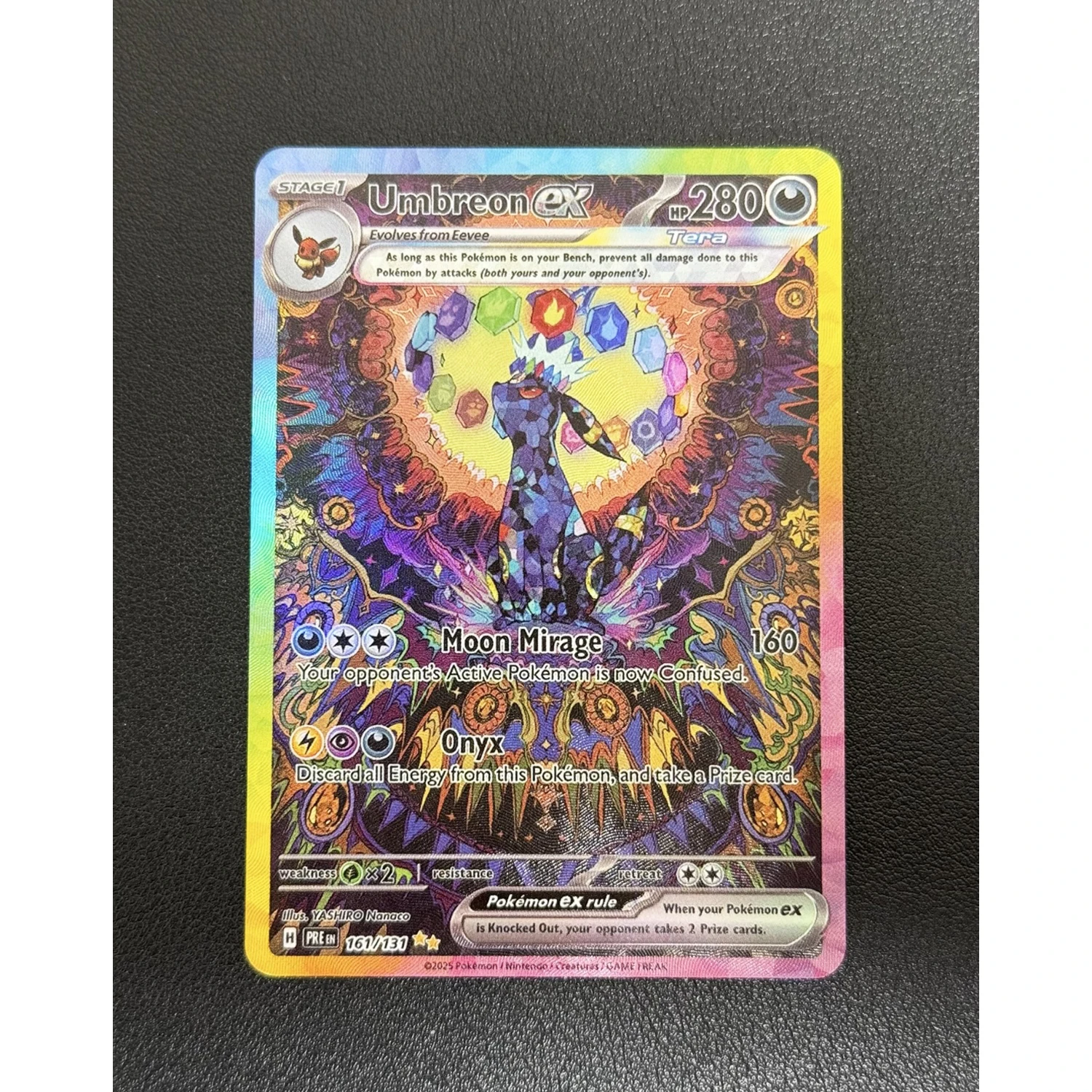 Diy Ptcg English Version Eeveelution Ex Umbreon Sylveon Leafeon Refraction Flash Card Anime Collection Card Gift Toy 9Pcs/set collectible card game toy